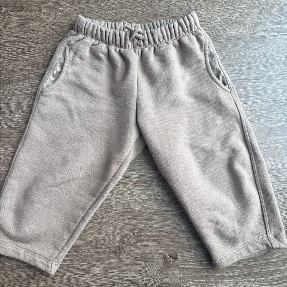 Zara toddler sweatpants beige w drawstring
